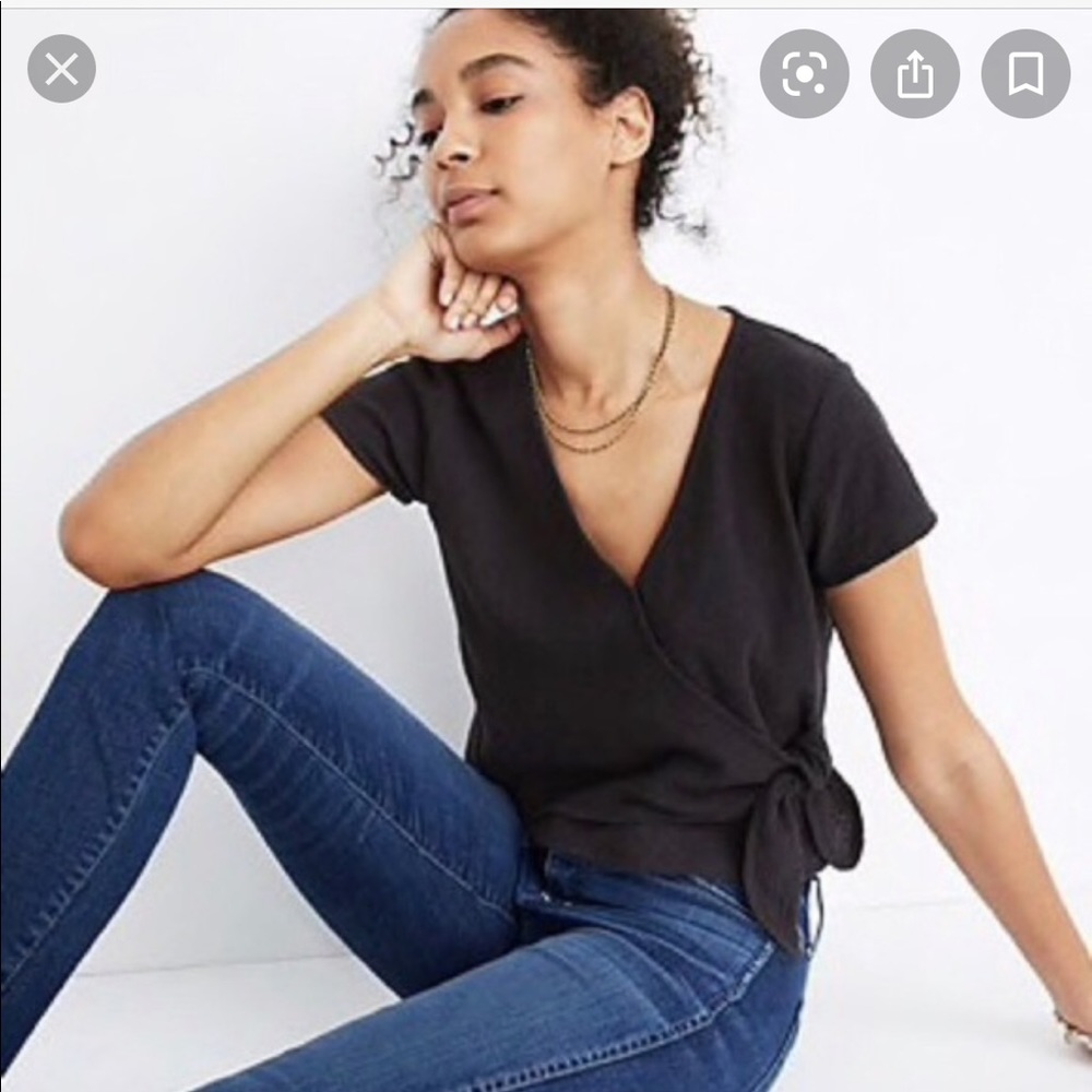 Madewell Texture & Thread Wrap Tie Top - Picture 1 of 6